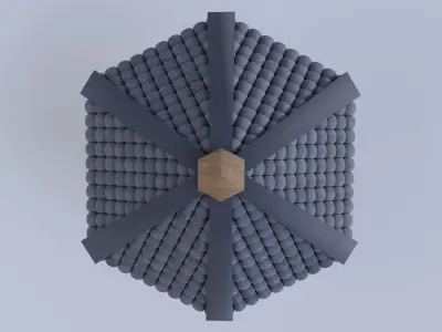 Summerhouse with plants and interior 3D model