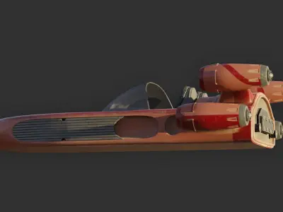 Modified Landspeeder Low-poly 3D model