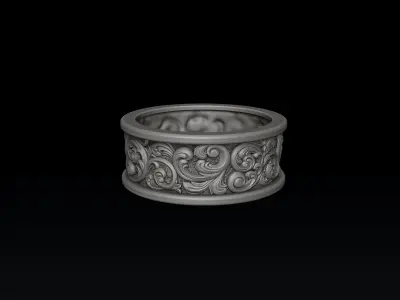 Ornamental Baroque Ring 3D print model