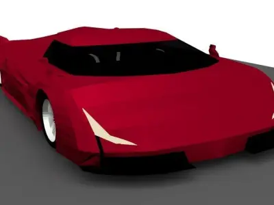 Hypercar Vision J17 Low-poly 3D model