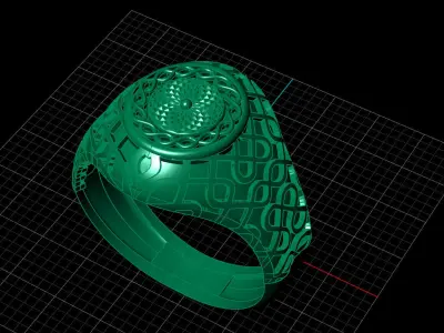 Print Ready STL 3DM  Gents Rings Diamond Men Ring  3D print model 203