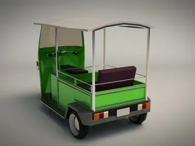 Low Poly Auto Rickshaw Low-poly 3D model