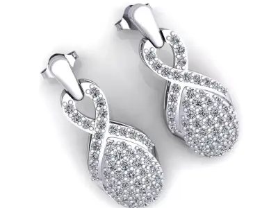 Luxury Fancy Woman Earring 3d Model Print  3D print model