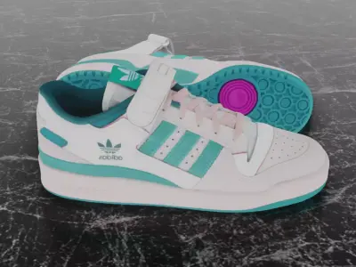 ADIDAS FORUM LOW - AQUA 3D SHOES Low-poly 3D model