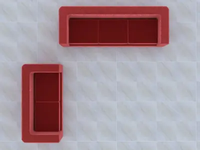 Sofa S2 Low-poly 3D model