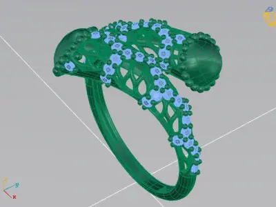Two Head Women Ring 3DM Womens Ring 3d models 3D print model 3D print model 3