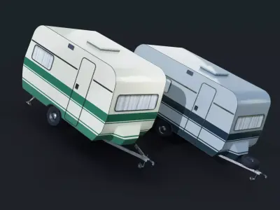 Caravan Trailer Mobile Homes Camper Trailer Exterior Only 3D model