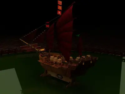 Chinese treasure ship  3D model