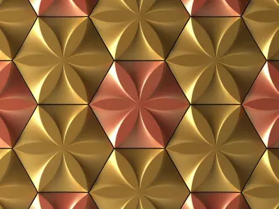 panel3D golden flower 3D model