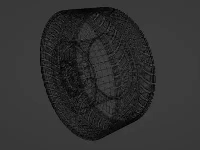 Truck Wheel High Poly 3D model