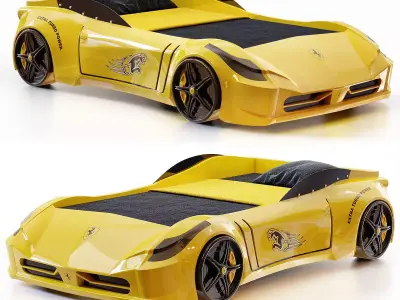 Racing Ferrari Car Bed Model for kids 3D model