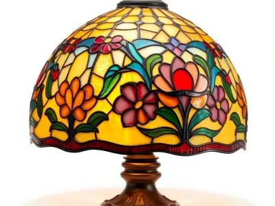 Antique Stained Glass Lampshade Artisanal Craft model pack Low-poly 3D model