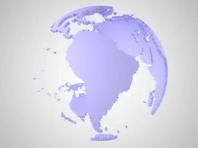 Globe Shell Light Purpal 3D model
