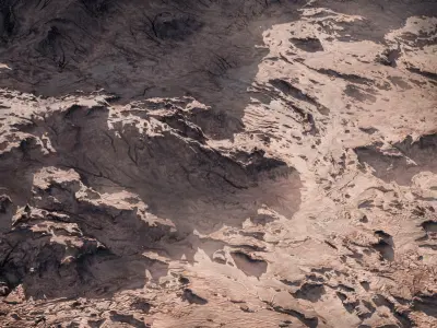 Large Scale wasteland terrain  Free 3D model