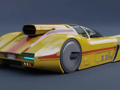 3Dpro CAR scifi 8 Low-poly 3D model