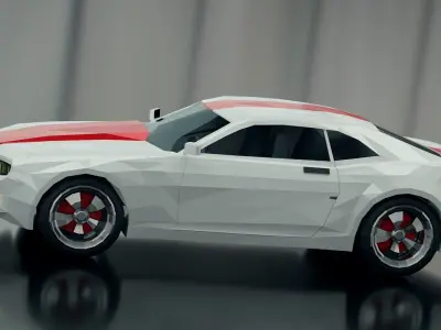 Low Poly Car chevrolet camaro Low-poly 3D model