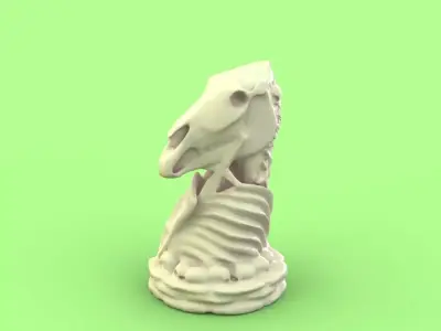 Skull Knight chess piece 3D print model