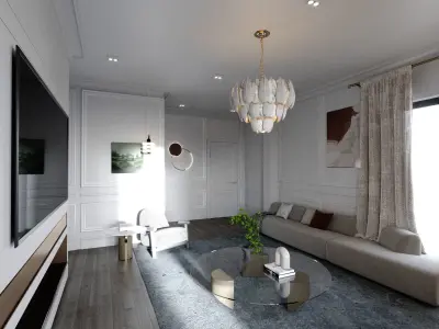 Livin room in milan italy 3D model