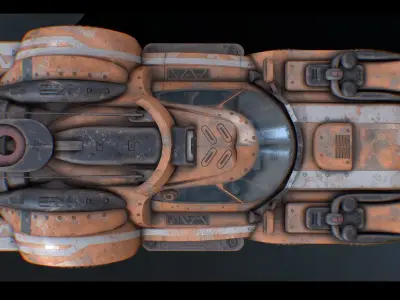 Marauder - Derelict Tug Vehicle Low-poly 3D model