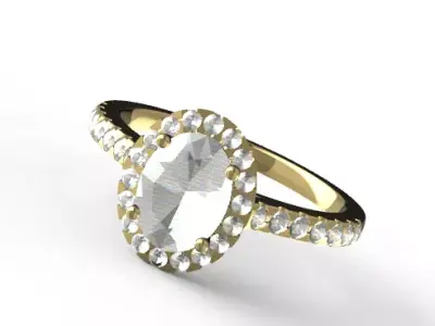 Halo oval ring 8x6 3D print model