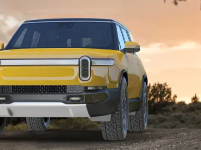 Luxury Electric SUV Yellow 3D model