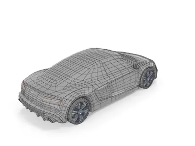 Audi R8 V10 Spyder quattro low poly Low-poly 3D model