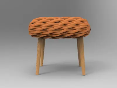 Knitted Stool Low-poly 3D model