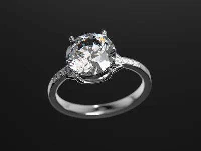 Luxury Diamond Ring 3D Model 3D model