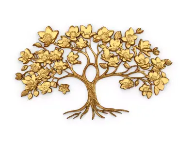 mural tree decor set ornament 04  3D model