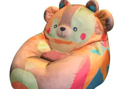 Cute Bear Bean Bag Chair Low-poly 3D model
