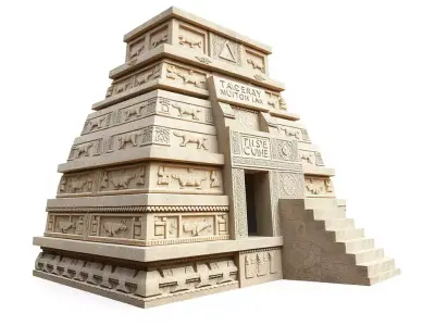 Mayan Pyramid Stone model pack Low-poly 3D model
