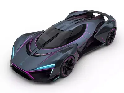 Elite Performance Wide Body Hypercar 3D Model Low-poly 3D model