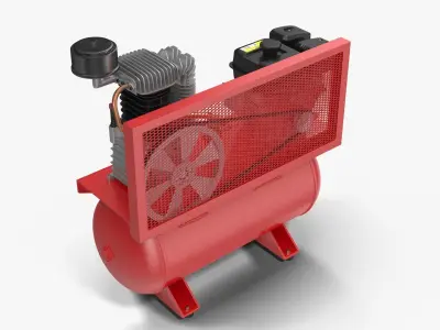 Air Compressor Stationary Horizontal BRA9G3B Low-poly 3D model