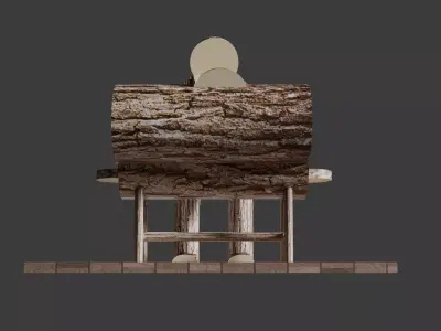 BBQ Stickman with Grill Low-poly 3D model