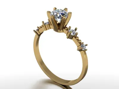 Solitaire Ring  Free 3D print model