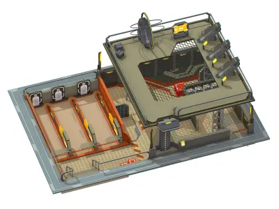 isometrical shooting room 02 Low-poly 3D model
