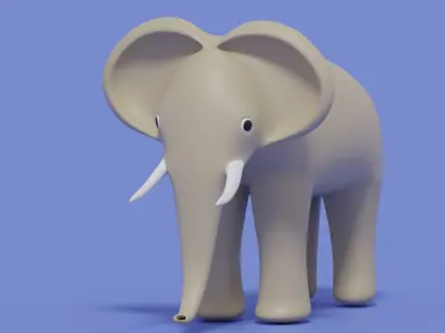 Cartoon Cute Elephant 3D model