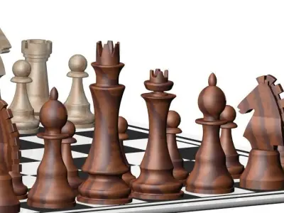 Sakktbla chess pieces Free 3D model