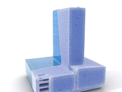 Azure Glass Skyscraper model pack Low-poly 3D model