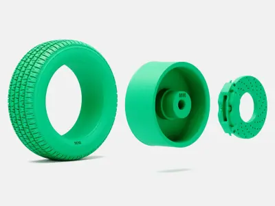 15x7 Centerline Auto Drag Wheel BFGoodrich Radial TA Tire 3D print model