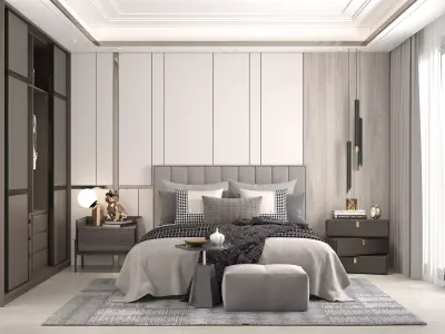 Modern Bedroom Scene 36 3D model