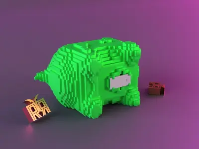 Voxel piggy bank Free 3D print model