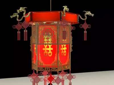 Chinese palace lantern 3D model 32