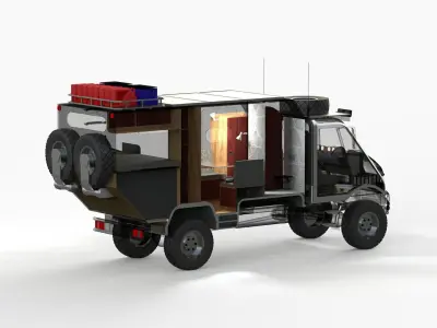 Overlander Bremach T-Rex Camper Low-poly 3D model