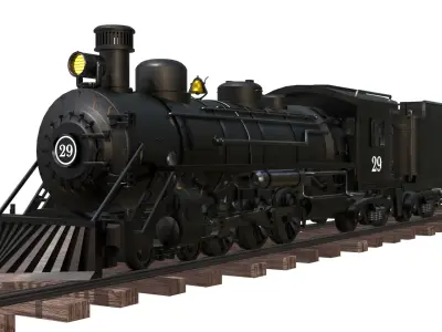 Steam Train v2 Low-poly 3D model