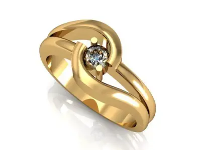 solitair ring 3D print model