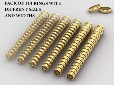 Pack of 114 rings in all sizes and widths 35-MWC 3D print model