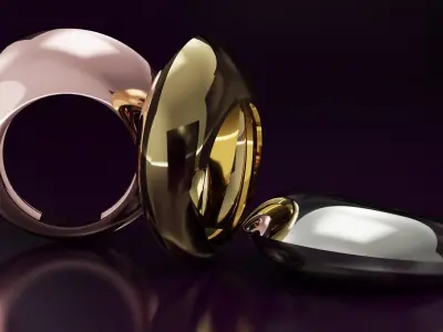 cabochon free form ring N02 Free 3D print model