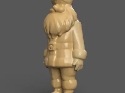 santa clause sculpture for table - desk - tree - keychain 003 3D print model