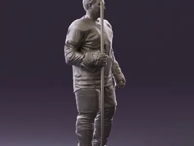 Hockey player in team russia jersey 0900 3D Print Ready 3D model